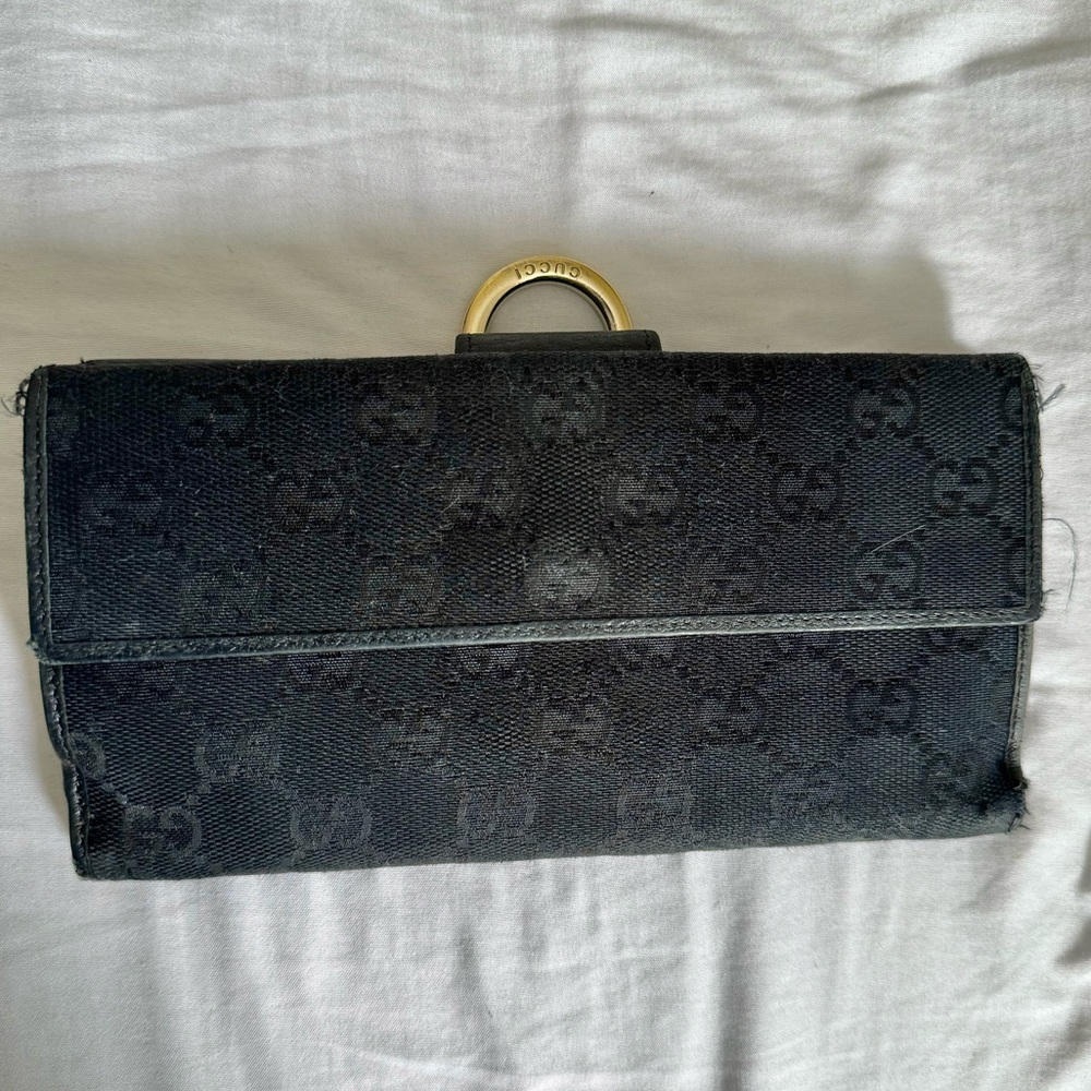 Gucci D Ring GG Canvas Long Wallet